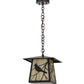 Meyda Lighting Stillwater 16" Craftsman Brown Song Bird Pendant Light With Beige Iridescent Shade Glass