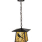 Meyda Lighting Stillwater 16" Craftsman Brown Song Bird Pendant Light With Beige Iridescent Shade Glass