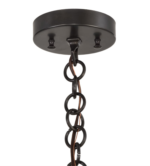 Meyda Lighting Stillwater 16" Craftsman Brown Song Bird Pendant Light With Beige Iridescent Shade Glass