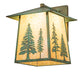 Meyda Lighting Stillwater 16" Verdigris Tall Pines Wall Sconce With Beige Art Shade Glass