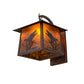 Meyda Lighting Stillwater 16" Vintage Copper Ducks in Flight Curved Arm Wall Sconce With Amber Mica Shade Glass