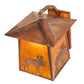 Meyda Lighting Stillwater 16" Vintage Copper Lone Moose Curved Arm Wall Sconce With Amber Mica Shade Glass