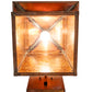 Meyda Lighting Stillwater 16" Vintage Copper Lone Moose Curved Arm Wall Sconce With Amber Mica Shade Glass