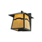 Meyda Lighting Stillwater 16" W x 15" H Craftsman Brown Mountain View Wall Sconce With Beige Shade Glass