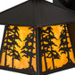 Meyda Lighting Stillwater 165573 8" Craftsman Brown Tall Pines Hanging Wall Sconce With Beige Art Shade Glass