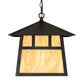 Meyda Lighting Stillwater 16"Sq 3-Light Craftsman Brown Double Bar Mission Pendant Light With Travertine Idalight Shade