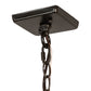 Meyda Lighting Stillwater 16"Sq 3-Light Craftsman Brown Double Bar Mission Pendant Light With Travertine Idalight Shade