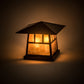 Meyda Lighting Stillwater 17" 2-Light Craftsman Brown Double Bar Mission Outdoor Pier Mount Light With Amber Mica Shade Glass