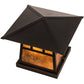 Meyda Lighting Stillwater 17" 2-Light Craftsman Brown Double Bar Mission Outdoor Pier Mount Light With Amber Mica Shade Glass
