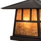 Meyda Lighting Stillwater 17" 2-Light Craftsman Brown Double Bar Mission Outdoor Pier Mount Light With Amber Mica Shade Glass