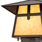 Meyda Lighting Stillwater 17" Craftsman Brown Cross Mission Outdoor Post Mount Light With Beige Art Shade Glass