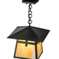 Meyda Lighting Stillwater 17" Craftsman Brown Cross Mission Pendant Light With Beige Art Shade Glass