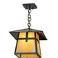 Meyda Lighting Stillwater 17" Craftsman Brown Cross Mission Pendant Light With Beige Art Shade Glass