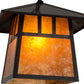 Meyda Lighting Stillwater 17" Craftsman Brown Double Bar Mission Pendant Light With Amber Mica Shade Glass