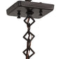 Meyda Lighting Stillwater 17" Craftsman Brown Double Bar Mission Pendant Light With Amber Mica Shade Glass