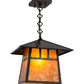 Meyda Lighting Stillwater 17" Craftsman Brown Double Bar Mission Pendant Light With Amber Mica Shade Glass