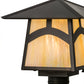 Meyda Lighting Stillwater 17" Craftsman Brown Hill Top Outdoor Post Mount Light With Beige Iridescent Shade Glass