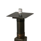 Meyda Lighting Stillwater 17" Craftsman Brown Hill Top Outdoor Post Mount Light With Beige Iridescent Shade Glass
