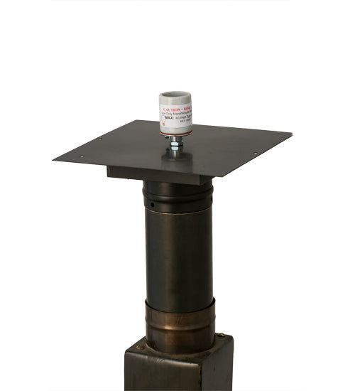 Meyda Lighting Stillwater 17" Craftsman Brown Hill Top Outdoor Post Mount Light With Beige Iridescent Shade Glass
