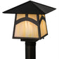 Meyda Lighting Stillwater 17" Craftsman Brown Hill Top Outdoor Post Mount Light With Beige Iridescent Shade Glass