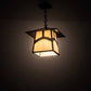Meyda Lighting Stillwater 17" Craftsman Brown Hill Top Pendant Light With Beige Art Shade Glass