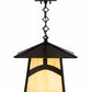 Meyda Lighting Stillwater 17" Craftsman Brown Hill Top Pendant Light With Beige Art Shade Glass
