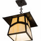 Meyda Lighting Stillwater 17" Craftsman Brown Hill Top Pendant Light With Beige Art Shade Glass