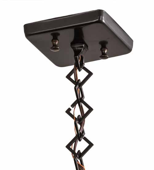 Meyda Lighting Stillwater 17" Craftsman Brown Hill Top Pendant Light With Beige Art Shade Glass