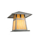 Meyda Lighting Stillwater 17" Craftsman Brown T Mission Outdoor Flushmount Light With Beige Art Shade Glass