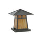 Meyda Lighting Stillwater 17" Craftsman Brown T Mission Outdoor Flushmount Light With Beige Art Shade Glass