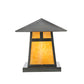 Meyda Lighting Stillwater 17" Craftsman Brown T Mission Outdoor Flushmount Light With Beige Art Shade Glass