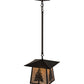 Meyda Lighting Stillwater 17" Craftsman Brown Tall Pine Pendant Light With Silver Mica Shade Glass