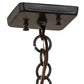 Meyda Lighting Stillwater 17" Craftsman Brown Winter Pine Pendant Light With Silver Mica Shade Glass