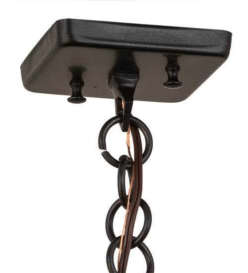Meyda Lighting Stillwater 17" Craftsman Brown Winter Pine Pendant Light With Silver Mica Shade Glass