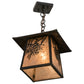 Meyda Lighting Stillwater 17" Craftsman Brown Winter Pine Pendant Light With Silver Mica Shade Glass