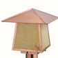 Meyda Lighting Stillwater 17" Natural Copper Dragonfly Post Mount Light With Beige Art Shade Glass