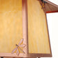 Meyda Lighting Stillwater 17" Natural Copper Dragonfly Post Mount Light With Beige Art Shade Glass