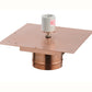 Meyda Lighting Stillwater 17" Natural Copper Dragonfly Post Mount Light With Beige Art Shade Glass