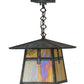 Meyda Lighting Stillwater 17" Verdigris Cross Mission Pendant Light With Beige Iridescent Shade Glass