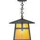 Meyda Lighting Stillwater 17" Verdigris Cross Mission Pendant Light With Beige Iridescent Shade Glass