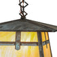 Meyda Lighting Stillwater 17" Verdigris Cross Mission Pendant Light With Beige Iridescent Shade Glass