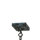 Meyda Lighting Stillwater 17" Verdigris Cross Mission Pendant Light With Beige Iridescent Shade Glass