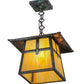 Meyda Lighting Stillwater 17" Verdigris Cross Mission Pendant Light With Beige Iridescent Shade Glass