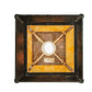 Meyda Lighting Stillwater 17" Verdigris Cross Mission Pendant Light With Beige Iridescent Shade Glass