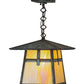Meyda Lighting Stillwater 17" Verdigris Cross Mission Pendant Light With Beige Iridescent Shade Glass
