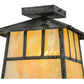 Meyda Lighting Stillwater 17" Verdigris Double Bar Mission Flush Mount Light With Beige Iridescent Shade Glass