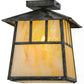 Meyda Lighting Stillwater 17" Verdigris Double Bar Mission Flush Mount Light With Beige Iridescent Shade Glass