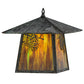 Meyda Lighting Stillwater 17"W x 13"H Winter Pine Verdigris Frame and Moss Green Art Shade Glass
