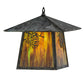 Meyda Lighting Stillwater 17"W x 13"H Winter Pine Verdigris Frame and Moss Green Art Shade Glass