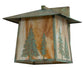 Meyda Lighting Stillwater 18" Verdigris Tall Pines Wall Sconce With Beige Art Shade Glass